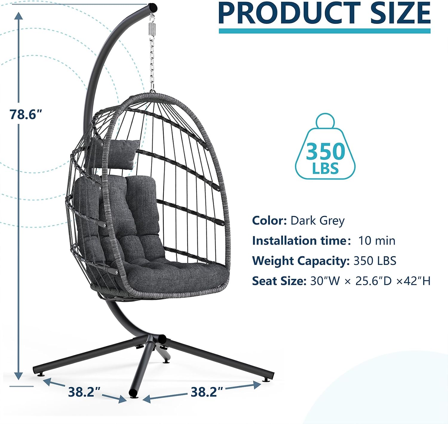 Hangende eierstoel met standaa - Hanging Egg Chair recensie en prijs