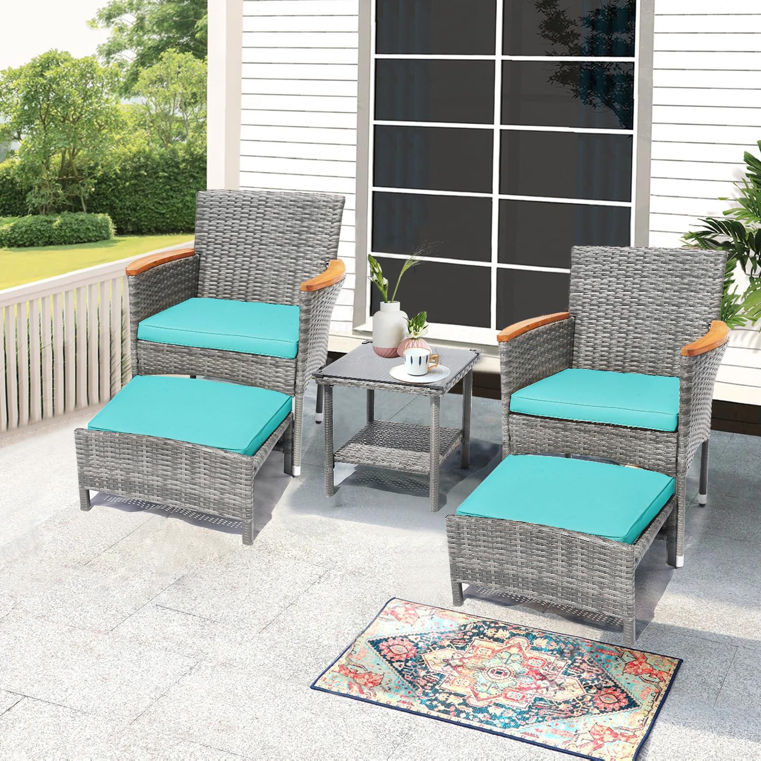 o*-5 PCS Outdoor Patio Furnitu - Outdoor Furniture Ofo recensie en prijs