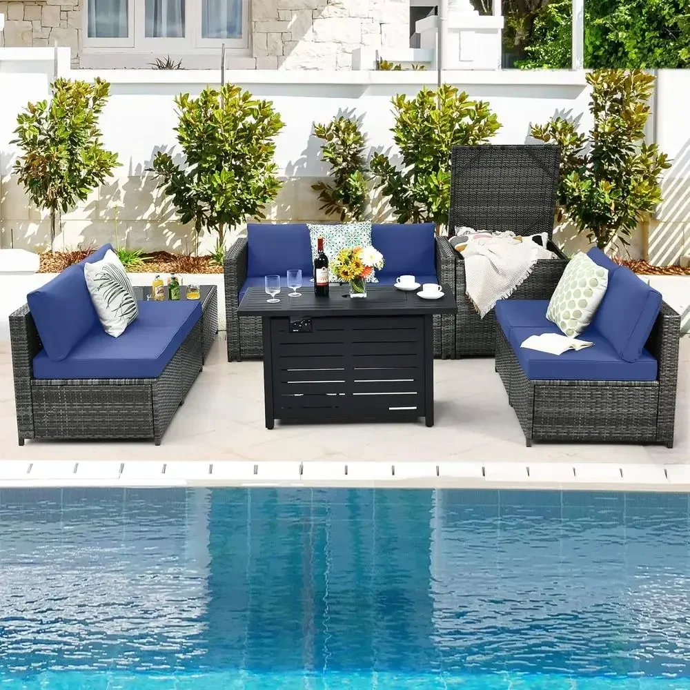 8-delige tuinmeubelset van PE- - Outdoor Furniture With Storage For Cushions recensie en prijs