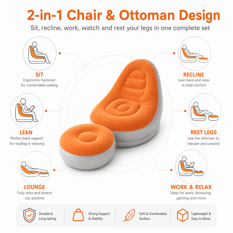 Opblaasbare Lazy Sofa Set met  - Outdoor Furniture Deals recensie en prijs
