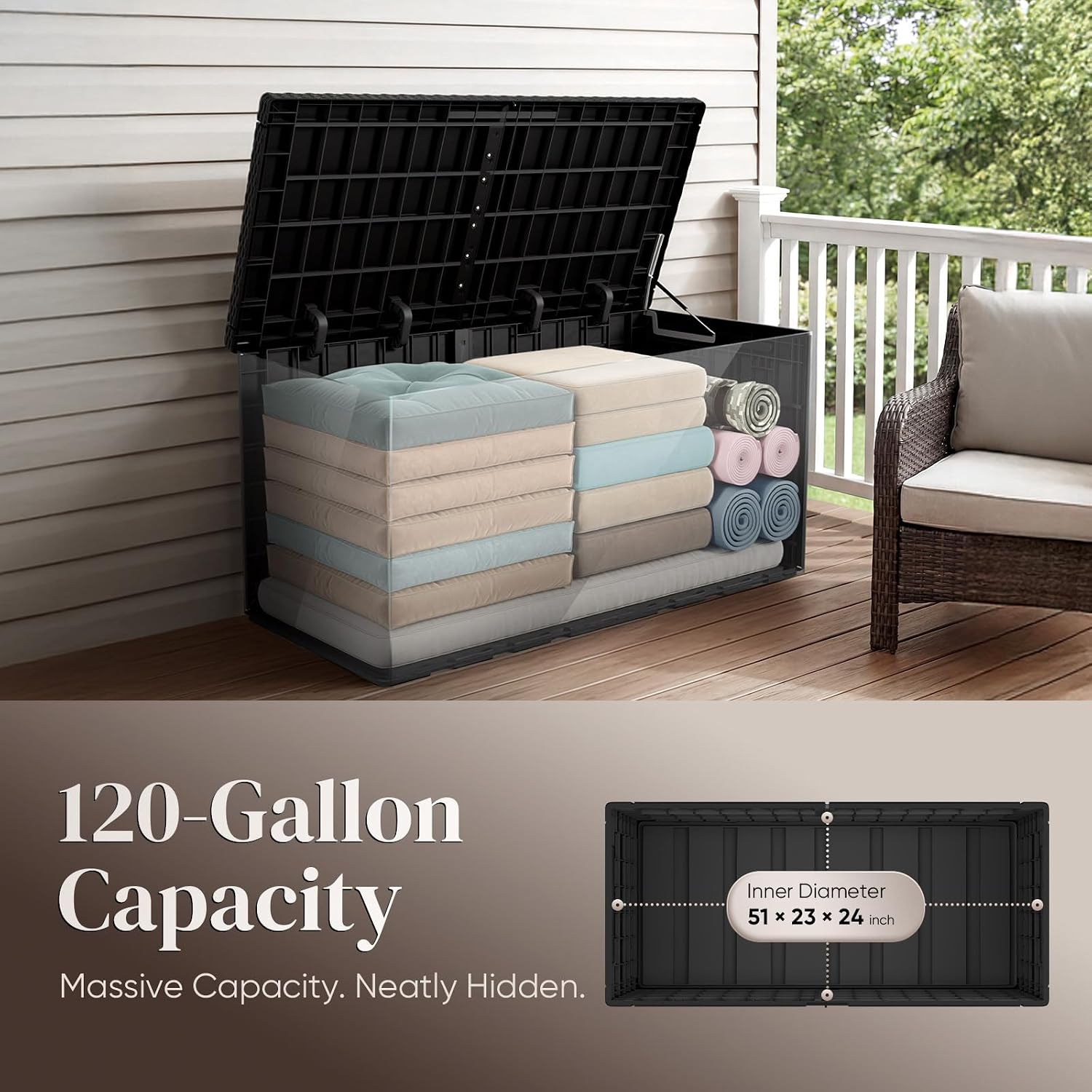 120 gallon grote opbergbox voo - Outdoor Furniture With Storage For Cushions recensie en prijs