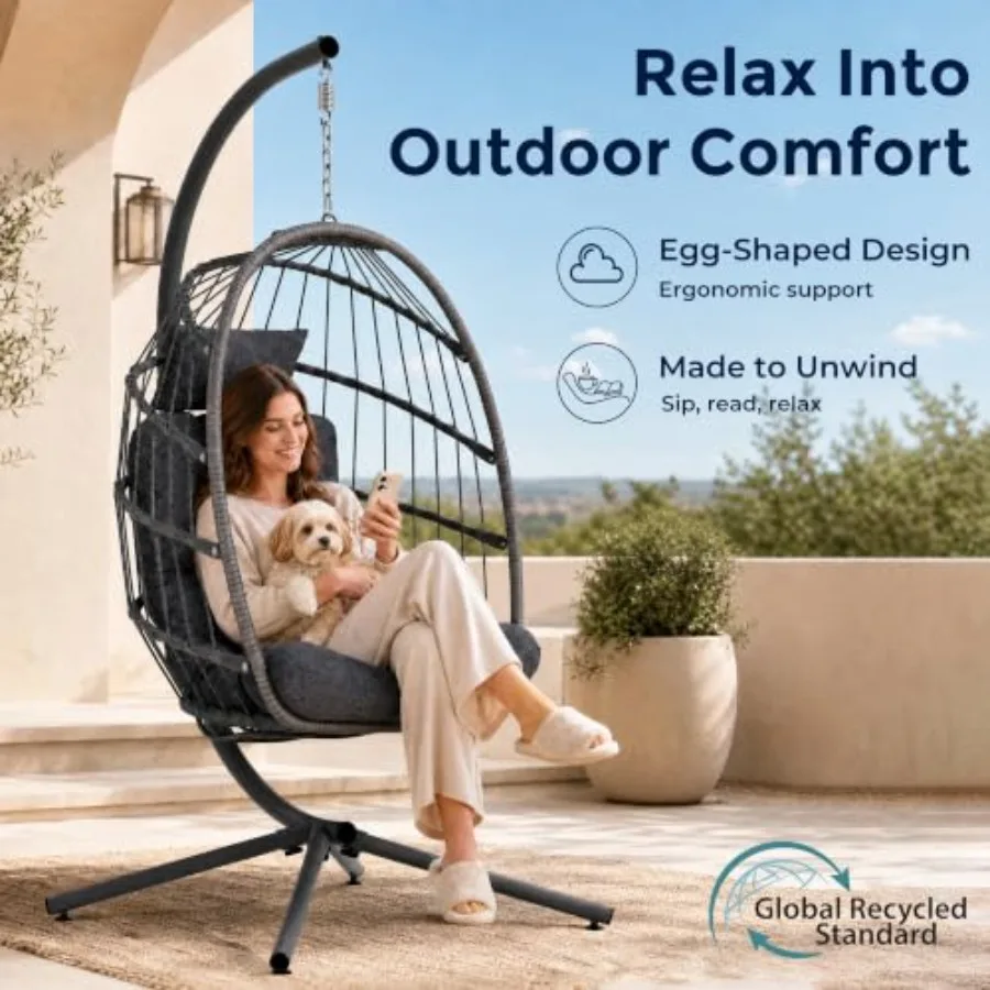 Eierstoel voor buiten met stan - Hanging Egg Chair recensie en prijs