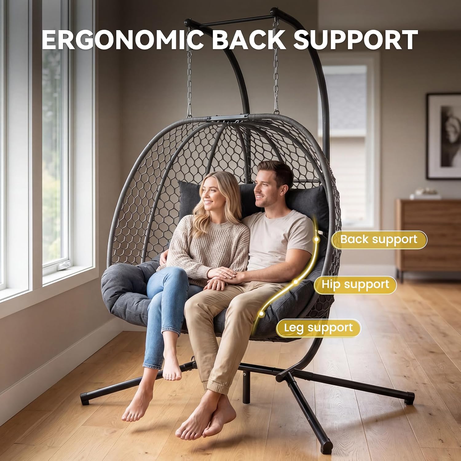 Dubbele hangstoel voor buiten, - Hanging Egg Chair recensie en prijs