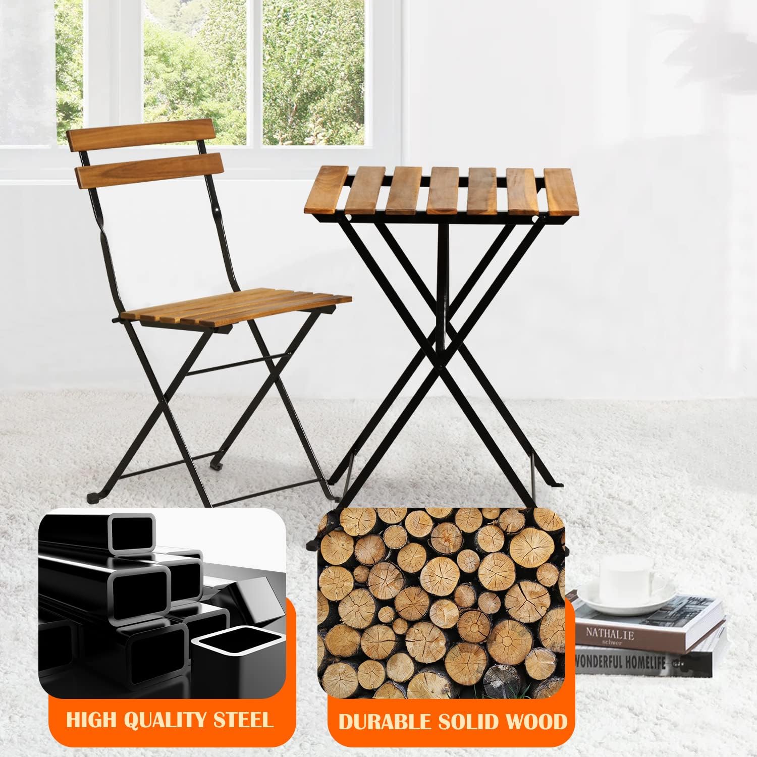 Natuurhouten 3-delige opvouwba - Outdoor Furniture Table recensie en prijs
