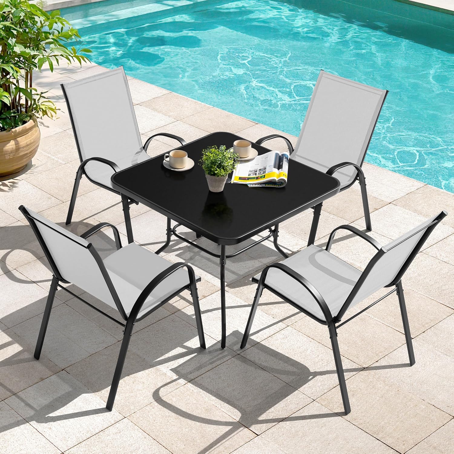 o*-5-delige terras-eetset, met - Outdoor Furniture Ofo recensie en prijs