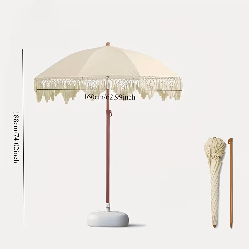 Witte parasol in Boheemse stij - Outdoor Furniture With Umbrella recensie en prijs