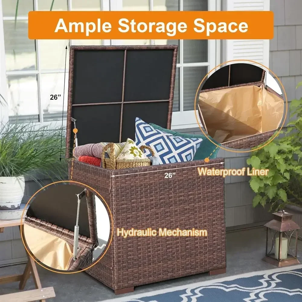 8-delige buitenmeubelset van w - Outdoor Furniture With Storage For Cushions recensie en prijs