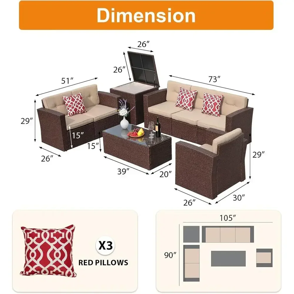 8-delige buitenmeubelset van w - Outdoor Furniture With Storage For Cushions recensie en prijs