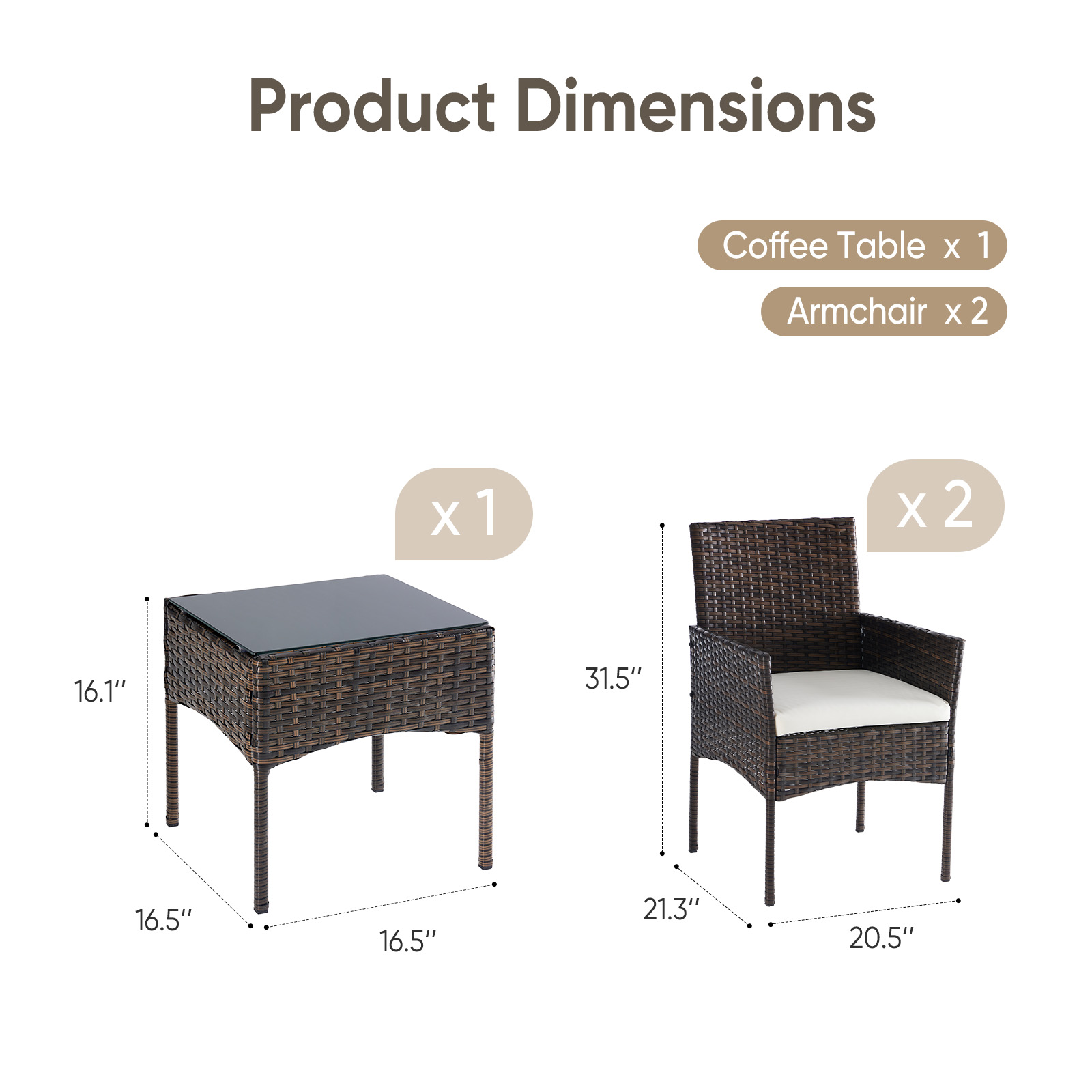 JHK Grote 3-delige Tuinmeubele - Outdoor Furniture Deals recensie en prijs
