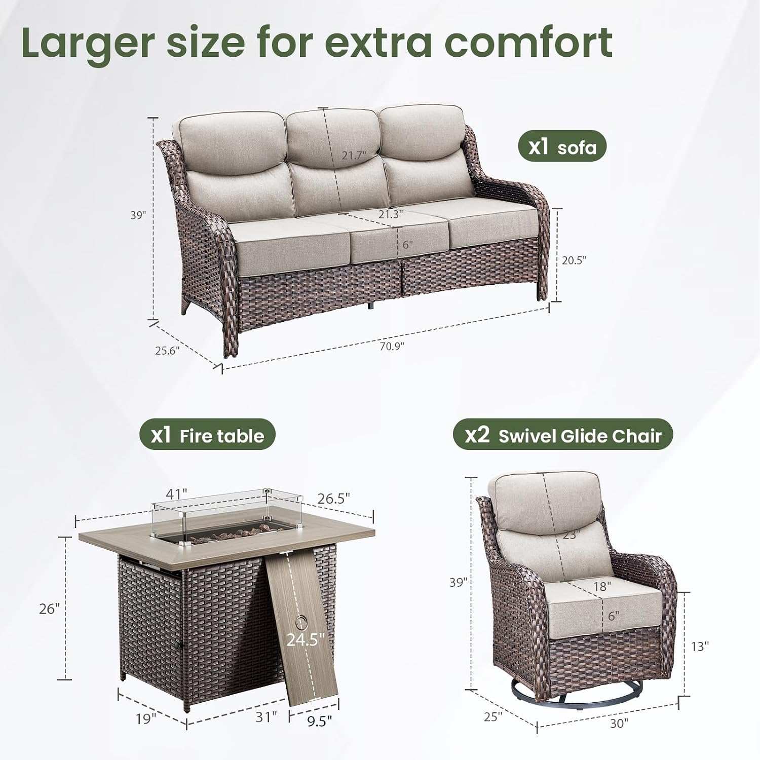 Luxe tuinmeubelset met 15 cm d - Outdoor Furniture With Fire Pit Table recensie en prijs