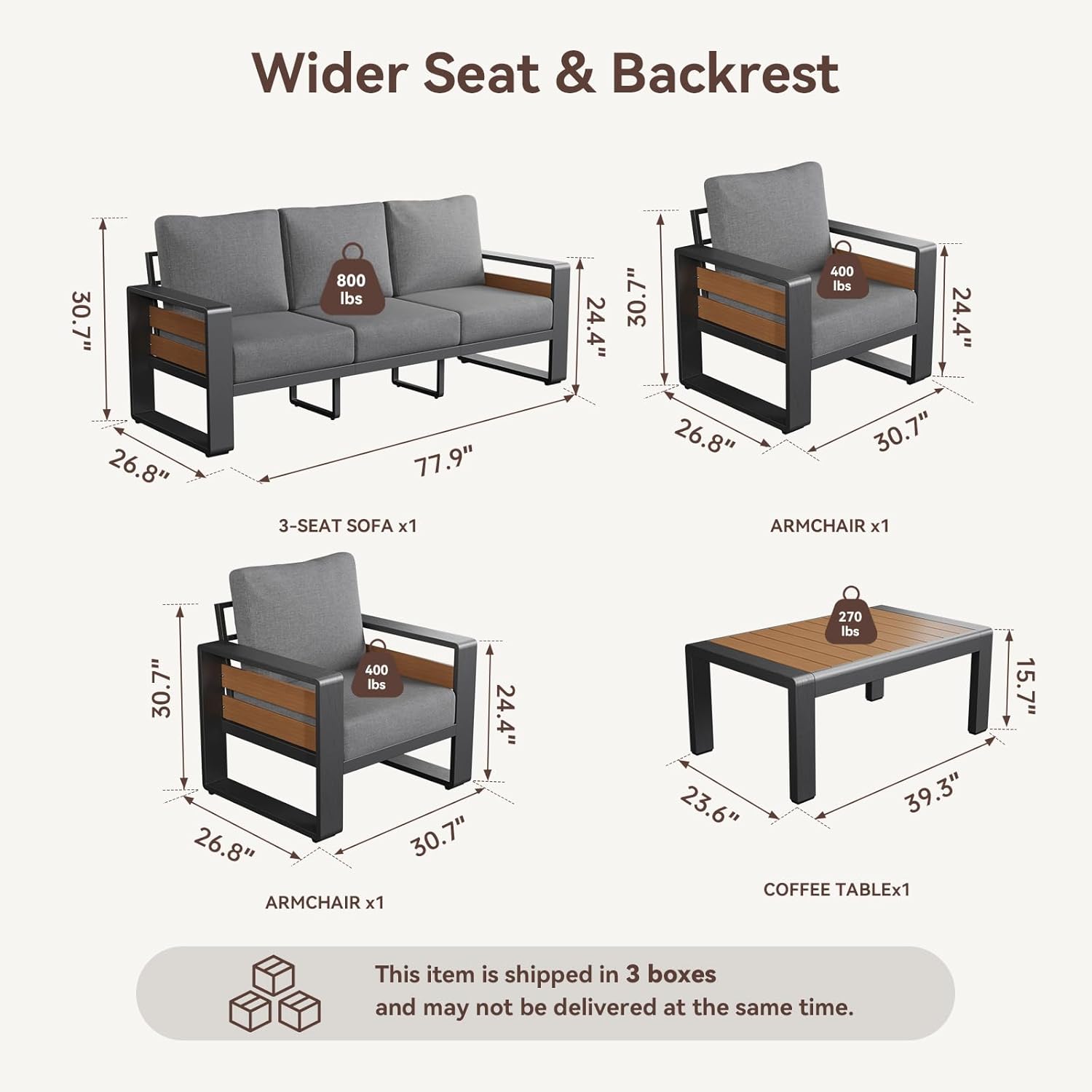# 5-zits aluminium terrasset,  - Outdoor Furniture Lounge Set recensie en prijs