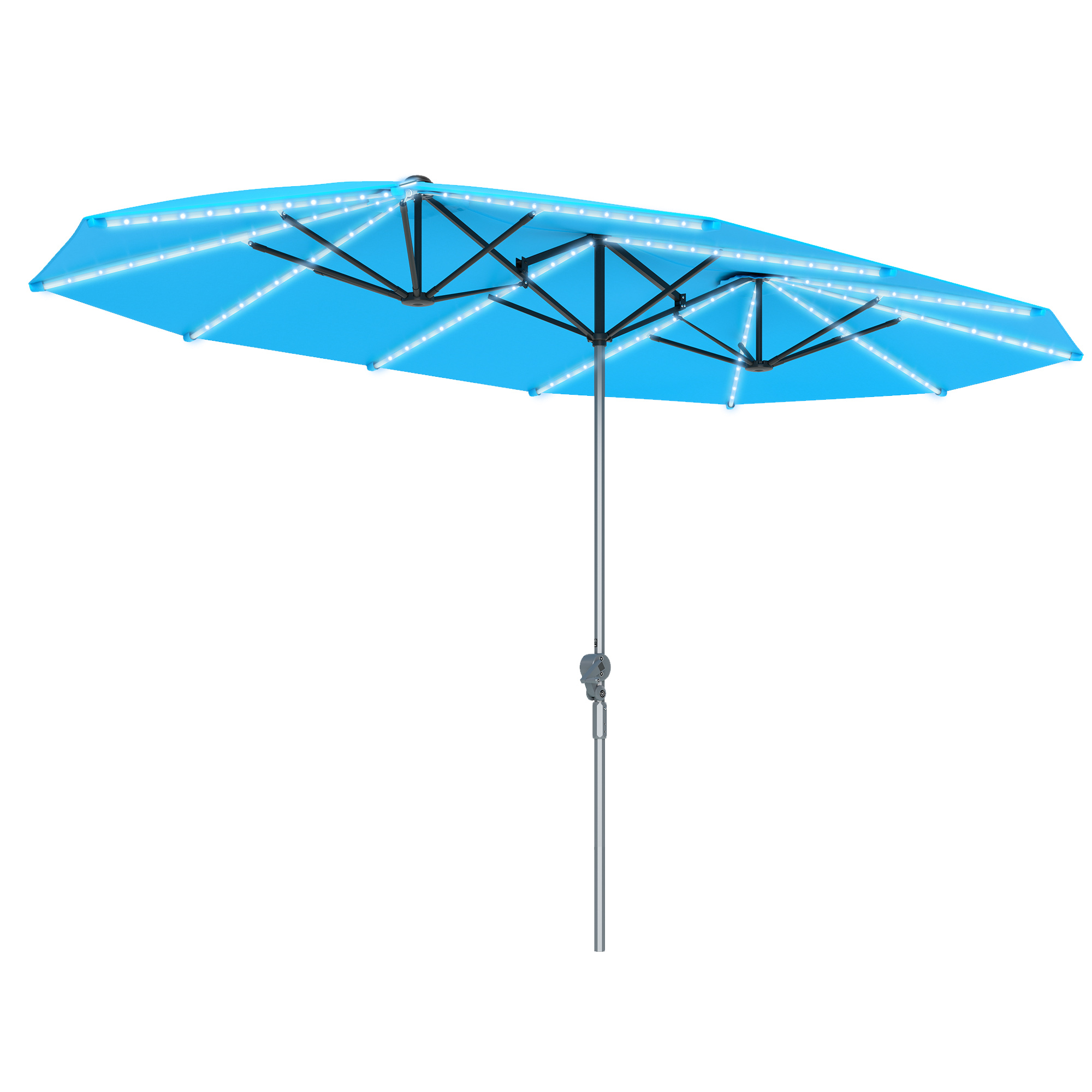 15ft blauwe buitenparasol met  - Outdoor Furniture With Umbrella recensie en prijs