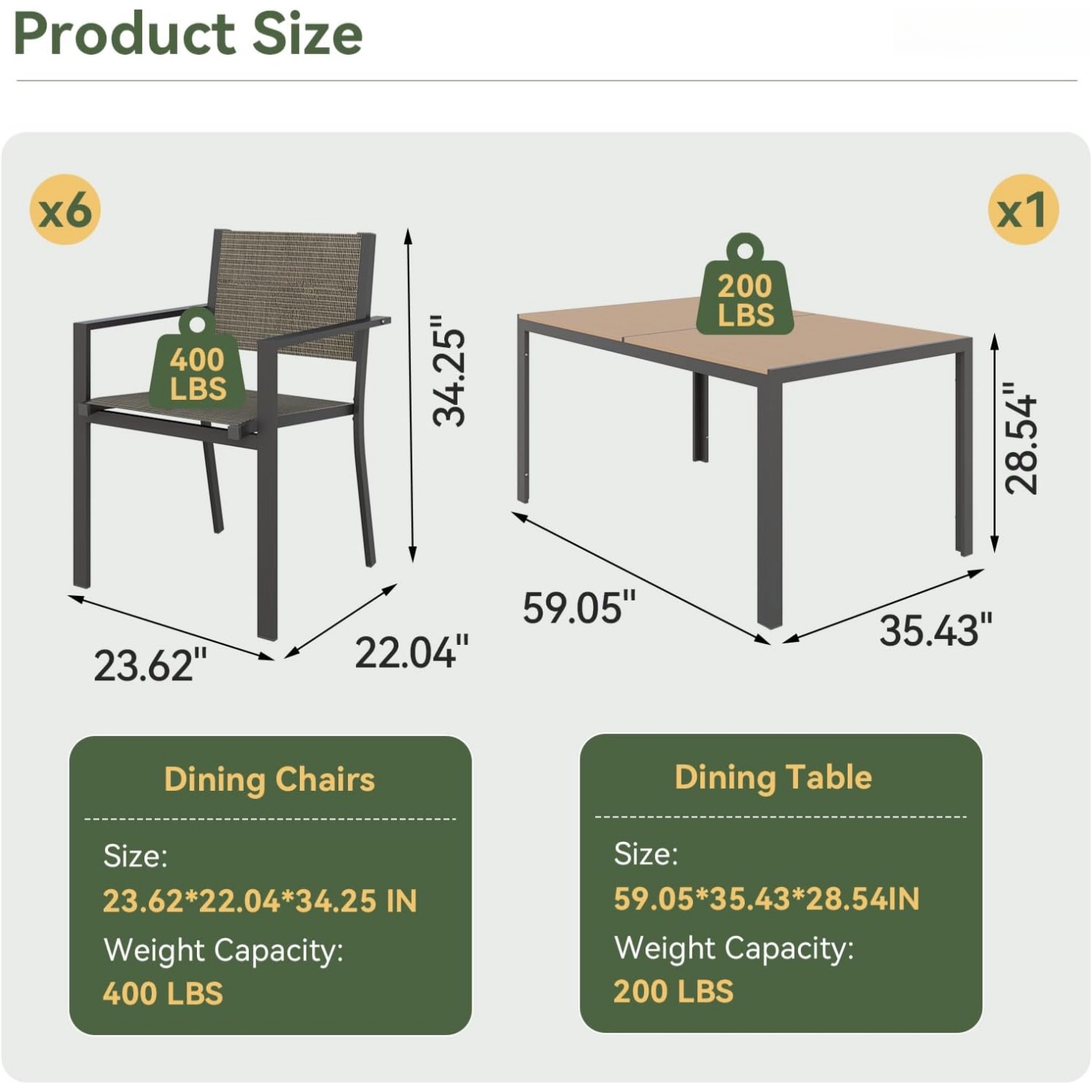 Aoxun 7-delige patio eettafels - Outdoor Furniture Lounge Set recensie en prijs