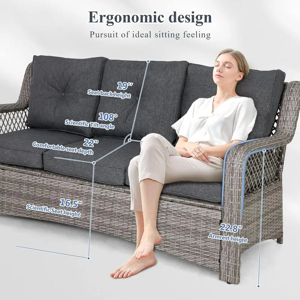 6-delige grijze wicker tuinmeu - Outdoor Furniture Lounge Set recensie en prijs