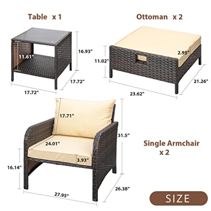 Balkonmeubilair 5-delige patio - Outdoor Furniture Lounge Set recensie en prijs